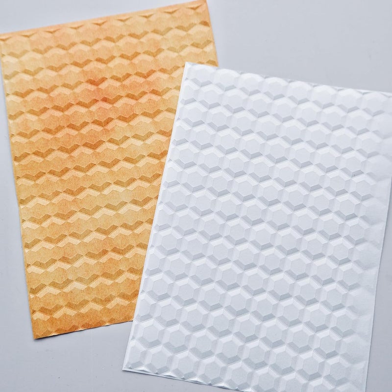 Arbuya Honeycomb Textured 3D Embossing Folder for Card Making, Bee Honey Hexagon Plastic Embossing Folder Craft Card Template for DIY Scrapbooking 4"x6" - Image 5